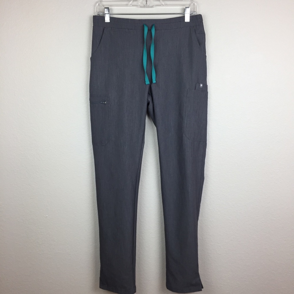 FIGS Yola Skinny Scrub Pants Small TALL Graphite